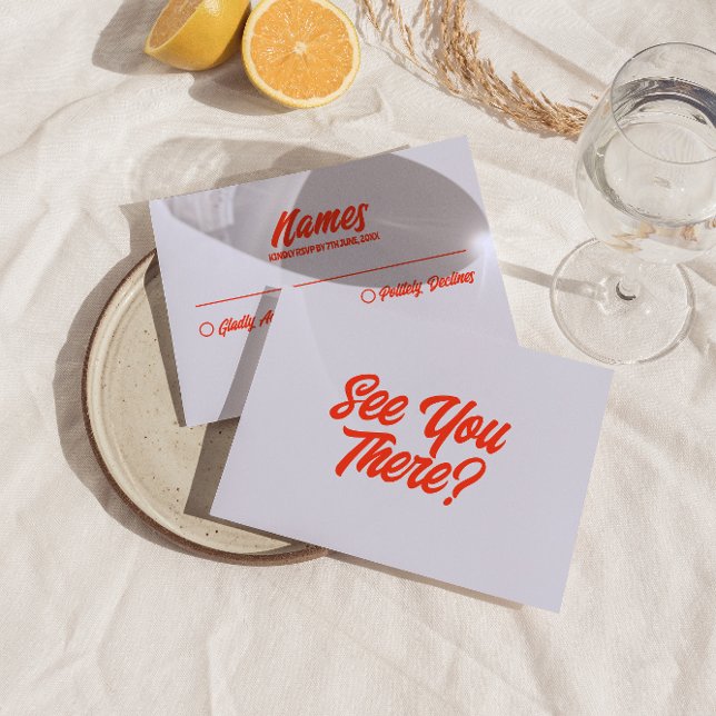 Cartão RSVP Casamento Moderno Funky Bravo Brilhante Colorido (Criador carregado)