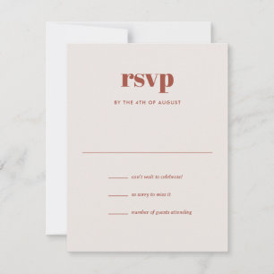 Cartão RSVP Casamento Moderno Marrom Marfim Tendência Mix Matc
