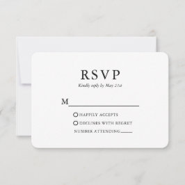 Cartão RSVP Casamento Moderno Minimalista