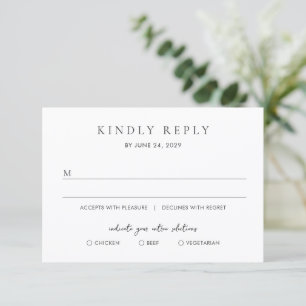 Cartão RSVP Casamento Moderno Minimalista
