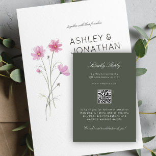 Cartão RSVP Casamento Moderno Minimalista