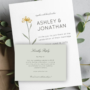 Cartão RSVP Casamento Moderno Minimalista