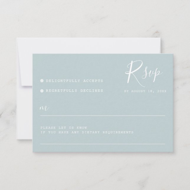 Cartão RSVP Casamento Moderno Minimalista Simples (Frente)