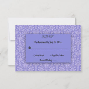 Cartão RSVP Casamento Moderno Mínimo Elegante Azul