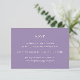 Cartão RSVP Casamento Moderno Roxo Simples