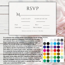 Cartão RSVP Casamento Moderno Simples Preto e Branco