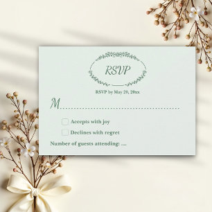Cartão RSVP Casamento Monocromático Russo