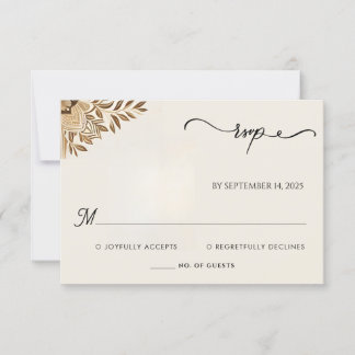 Cartão RSVP Casamento Muçulmano Henna Islam Nikah Arabic Walim