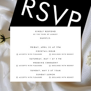Cartão RSVP Casamento multi-evento moderno Ultra OUSADO