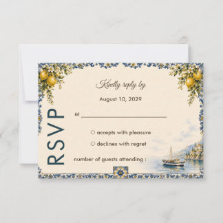 Cartão RSVP Casamento na Costa Amalfitana | Limão e Mediterrân