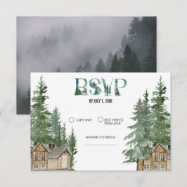 Cartão RSVP Casamento na Floresta