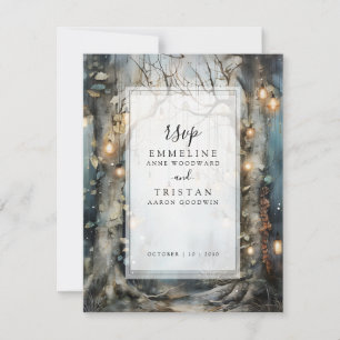 Cartão RSVP Casamento na Floresta Encantada
