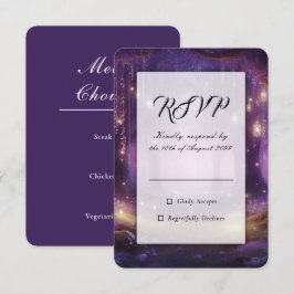 Cartão RSVP Casamento na Floresta Encantada de Violeta à Meia-