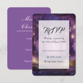 Cartão RSVP Casamento na Floresta Encantada de Violeta à Meia-