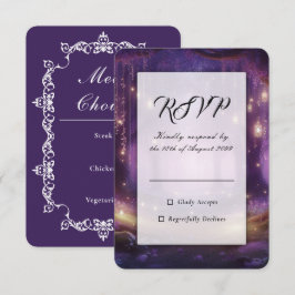 Cartão RSVP Casamento na Floresta Encantada de Violeta à Meia-