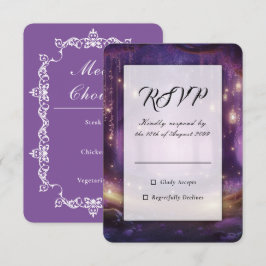 Cartão RSVP Casamento na Floresta Encantada de Violeta à Meia-