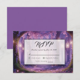 Cartão RSVP Casamento na Floresta Encantada de Violeta à Meia-