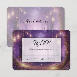 Cartão RSVP Casamento na Floresta Encantada de Violeta à Meia-