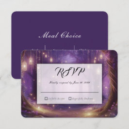Cartão RSVP Casamento na Floresta Encantada de Violeta à Meia-