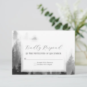 Cartão RSVP Casamento na Montanha Nebulosa