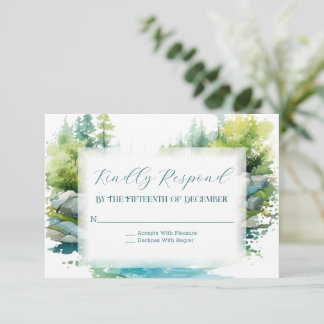 Cartão RSVP Casamento na Montanha Nebulosa