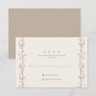 Cartão RSVP Casamento na Praia Areia Concha 