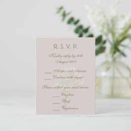 Cartão RSVP Casamento na Praia Costeira | Suave Neutro