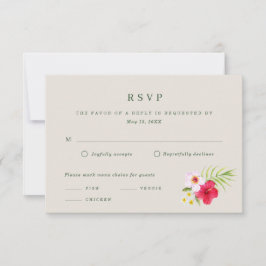 Cartão RSVP Casamento na Praia Tropical