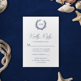 Cartão RSVP Casamento Náutico de Coral Reef