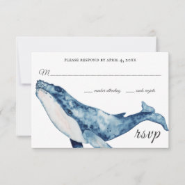 Cartão RSVP Casamento Náutico de Praia da Baleia Humpback com 