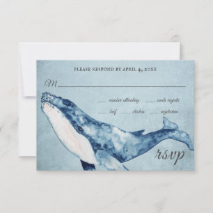 Cartão RSVP Casamento Náutico de Praia da Baleia Humpback com