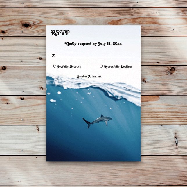 Cartão RSVP Casamento Náutico de Praia marinho Azul Submarino (Criador carregado)