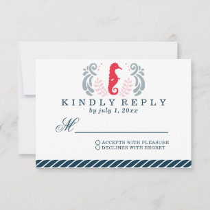 Cartão RSVP Casamento Náutico Moderno