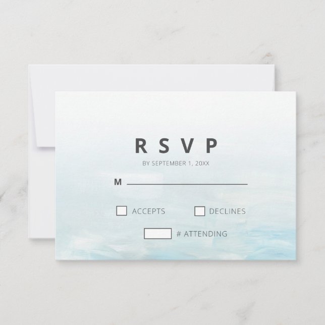 Cartão RSVP Casamento Náutico Náutico Azul Moderno (Frente)