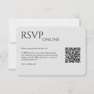 Cartão RSVP Casamento Negra Elegante Moderno de Fumaça