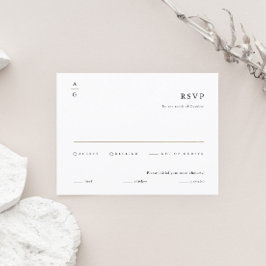 Cartão RSVP Casamento Negro e Branco Moderno Elegante