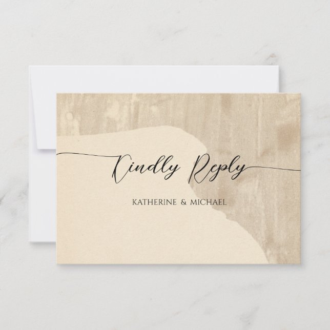 Cartão RSVP Casamento neutro (Frente)