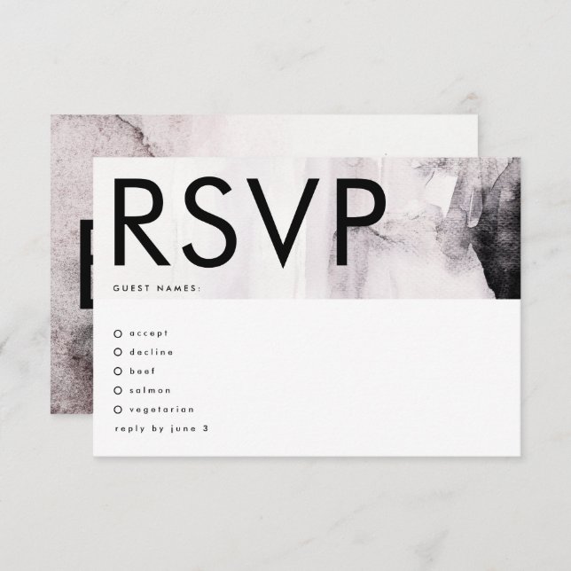 Cartão RSVP Casamento Neutro de Gênero Ultra Moderno (Frente/Verso)