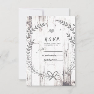 Cartão RSVP Casamento no Campo Casa de Fazenda Rústica em Made