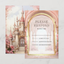 Casamento no Castelo de Conto de Fadas Floral Rosa