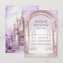 Casamento no Castelo de Conto de Fadas Floral Roxo