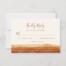 Cartão RSVP Casamento no Deserto do Abstrato de Terracotta