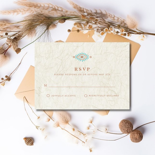 Cartão RSVP Casamento no Deserto do Sudoeste (Southwestern Desert Wedding RSVP Card)