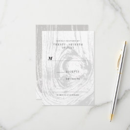 Cartão RSVP Casamento no inverno Clássico Moderno de Madeira R