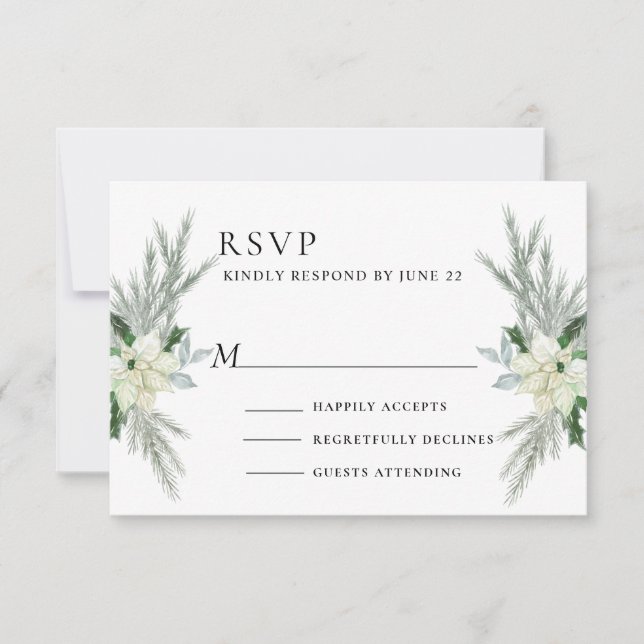 Cartão RSVP Casamento no inverno de Queda Floral Russo (Frente)