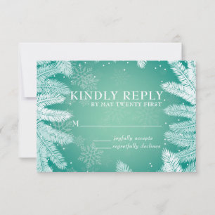 Cartão RSVP Casamento no inverno Elegante