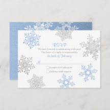 Casamento no inverno Lapis Blue Silver Snowflake R