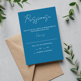Cartão RSVP Casamento no inverno Mínimo do Script Simplicity 3