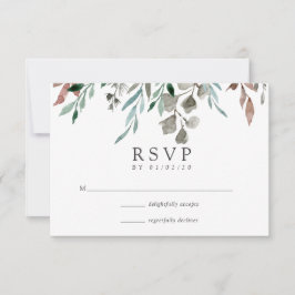 Cartão RSVP Casamento no inverno Russo de Cores Aquáticas