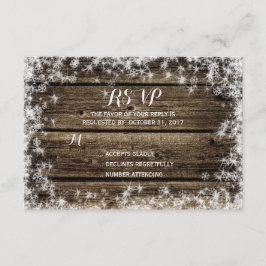 Cartão RSVP Casamento no inverno Russo de Madeira de picada de